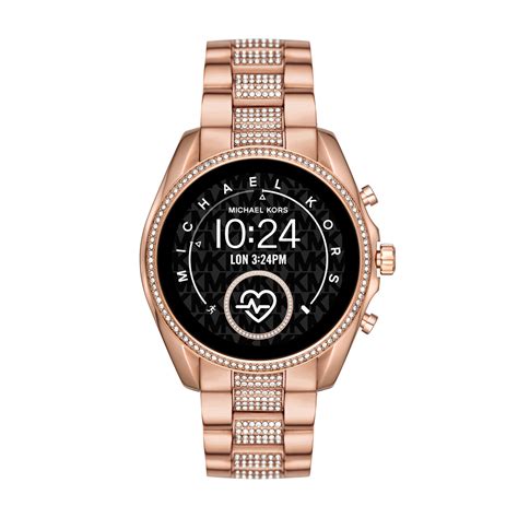 mk smart watch with diamonds